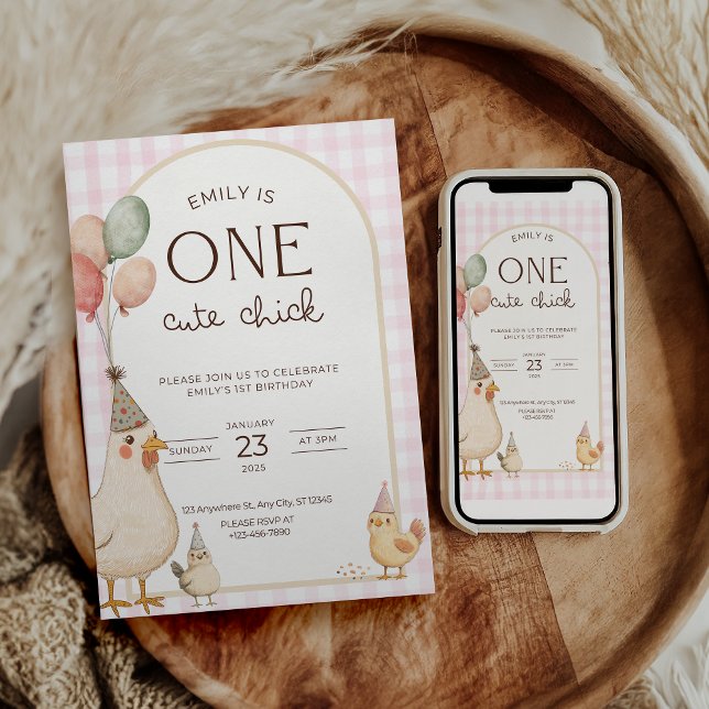 Invitación Cumpleaños de un pollito lindo Este pollito tiene  (Subido por el creador)