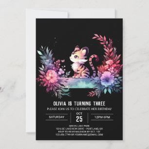 Invitación Cumpleaños de un Tigre divertido moderno