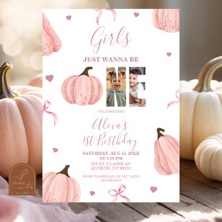 Invitación Cumpleaños de una foto de las chicas calabaza que