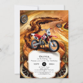 Invitación Cumpleaños de una motocicleta sencilla y caprichos