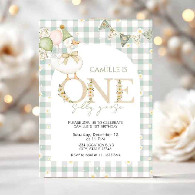 Invitación Cumpleaños de una niña de un ganso tonto (Subido por el creador)