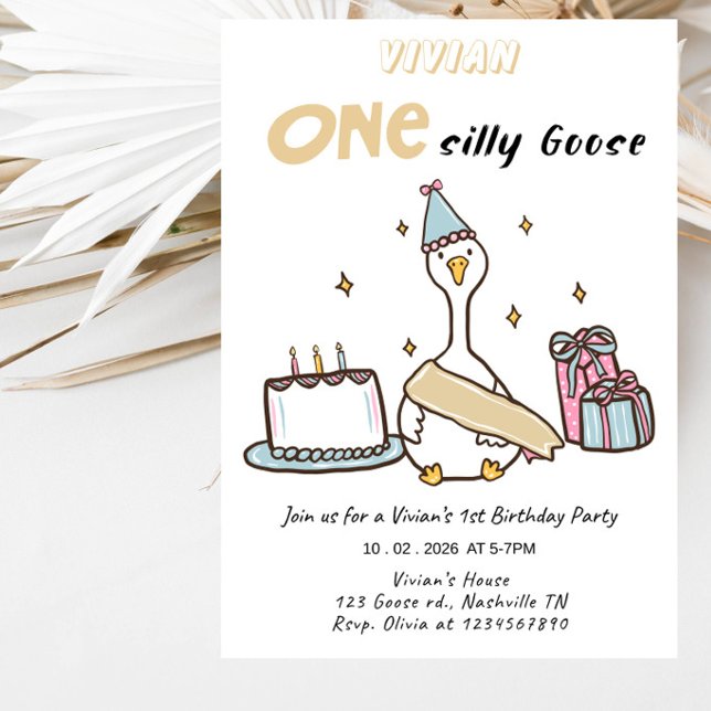Invitación Cumpleaños de Una Niña Gansa Tonta 1 (Subido por el creador)