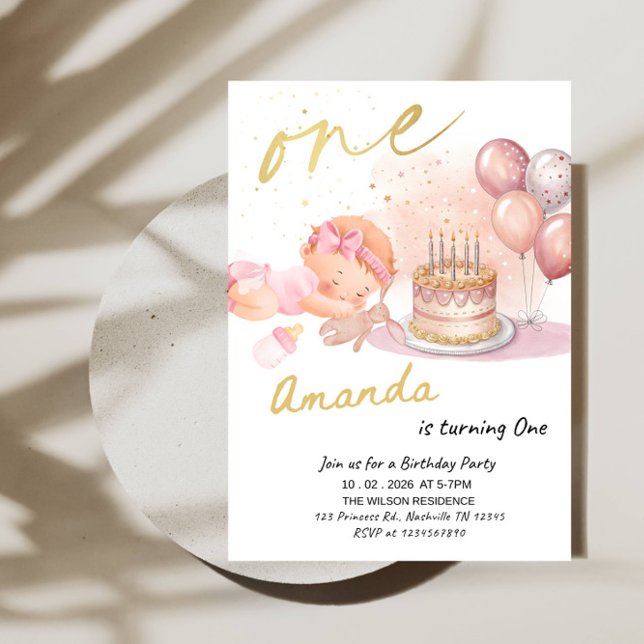 Invitación Cumpleaños de una niña - Primera fiesta de cumplea (Subido por el creador)