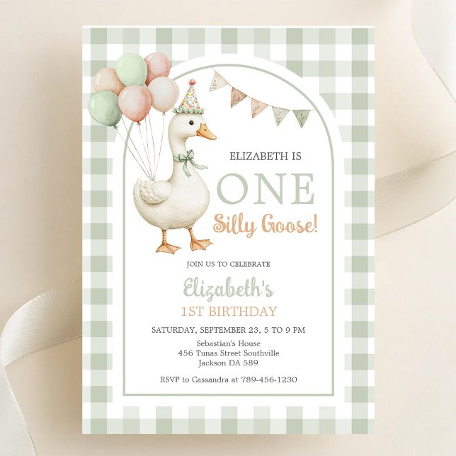 Invitación Cumpleaños de una niña Silly Goose (Subido por el creador)