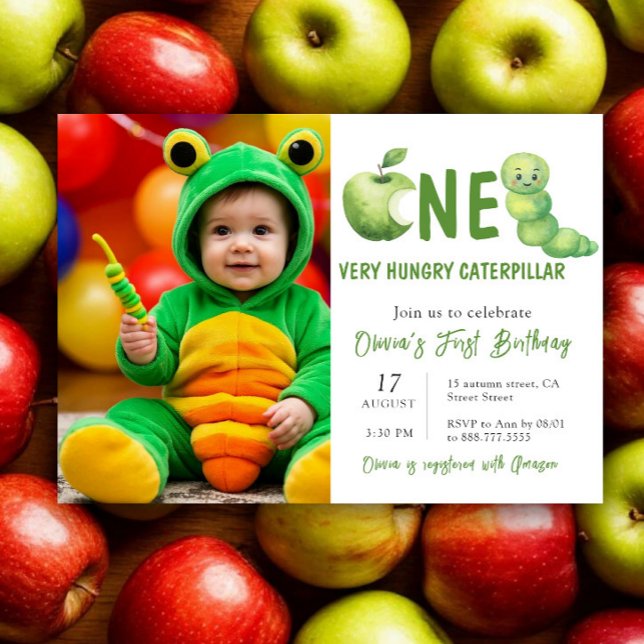 Invitación Cumpleaños de una oruga muy hambrienta (Subido por el creador)