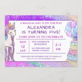 Invitación Cumpleaños de Unicorn para chicas