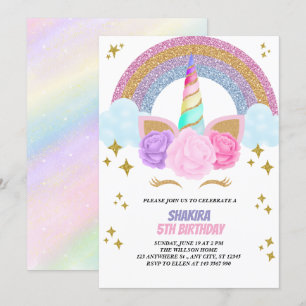 Invitación Cumpleaños de Unicornio