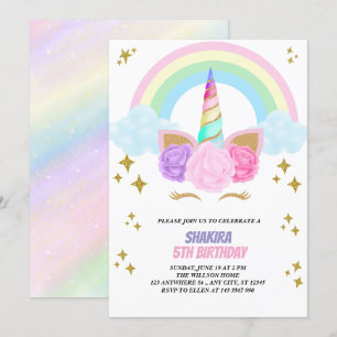 Invitación Cumpleaños de Unicornio