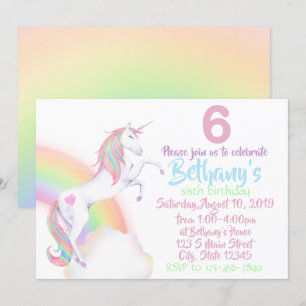 Invitación Cumpleaños de Unicornio