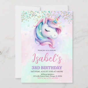 Invitación Cumpleaños de Unicornio