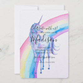 Invitación Cumpleaños de Unicornio Blanco