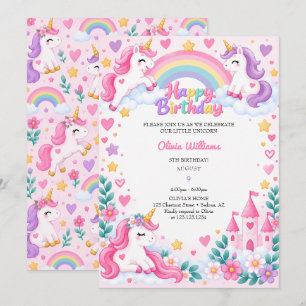 Invitación Cumpleaños de Unicornio Mágico