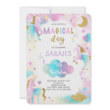 Cumpleaños de Unicornio mágico purpurina