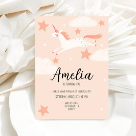 Invitación Cumpleaños de Unicornio y estrellas