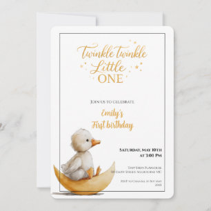 Invitación Cumpleaños de Uno Brillante Brillante Pequeño