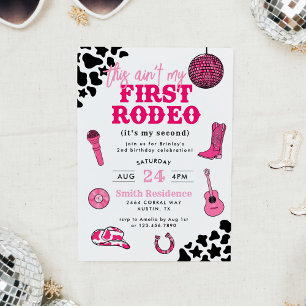 Invitación Cumpleaños de Vaquera Disco No es Mi Primer Rodeo