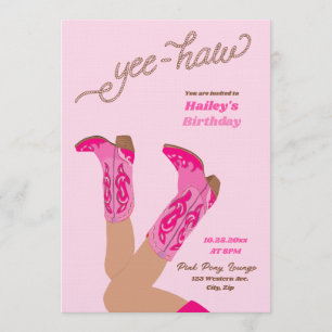 Invitación Cumpleaños de Vaquera Yee-Haw