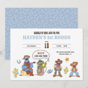 Invitación Cumpleaños de vaquero de rodeo de la calle Sesame