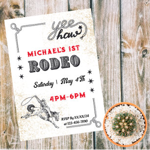 Invitación Cumpleaños de vaquero de rodeo occidental