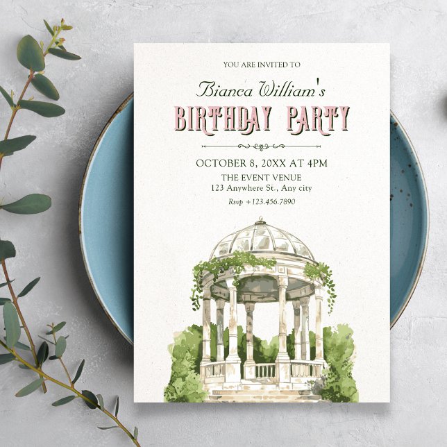 Invitación Cumpleaños de vegetación de jardín (Subido por el creador)