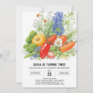 Invitación Cumpleaños de Veggie cultivada localmente