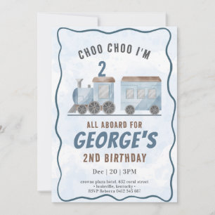 Invitación Cumpleaños de Vehículo de Tren ChooChoo