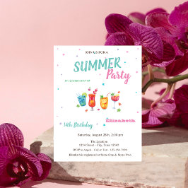 Invitación Cumpleaños de verano de las frutas de los cócteles