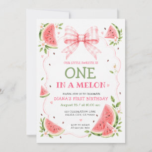 Invitación Cumpleaños de verano de sandía primero