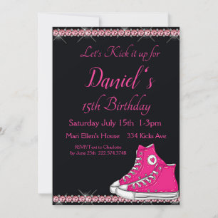 Invitación Cumpleaños de verano, morada rosada