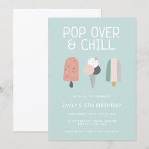 Invitación Cumpleaños de Verano Pop Over & Chill Popsicle Par