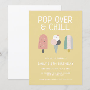 Invitación Cumpleaños de Verano Pop Over & Chill Popsicle Par