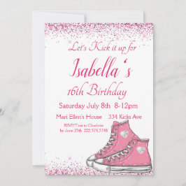 Invitación Cumpleaños de verano, Purpurina Sweet 16