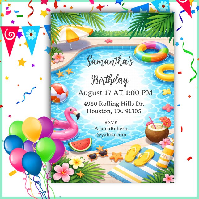 Invitación Cumpleaños de verano soleado Fiesta de cumpleaños  (Subido por el creador)