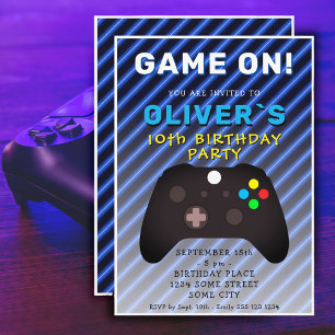 Invitación Cumpleaños de videojuegos del controlador de video