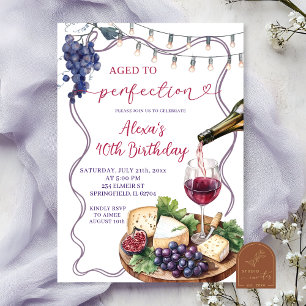 Invitación Cumpleaños de Vino y Queso Madurado a la Perfecció