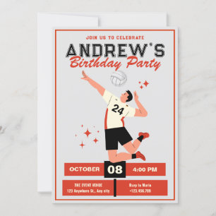 Invitación cumpleaños de voleibol