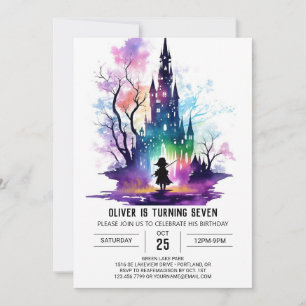 Invitación Cumpleaños de Wand Wielder Moderno