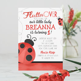 Invitación Cumpleaños de Watercolor Ladybug