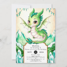 Cumpleaños de Watercolor Whimsy Dragon