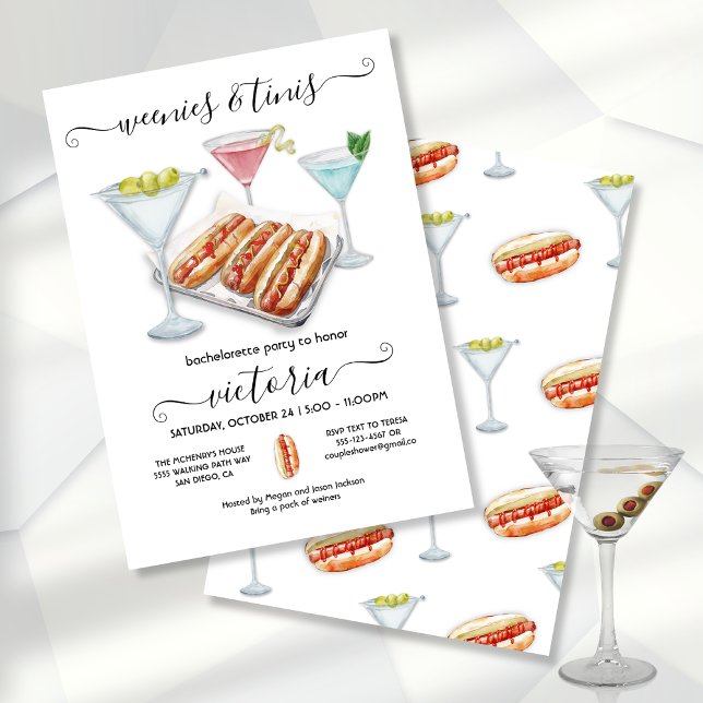 Invitación Cumpleaños de Weenies y Tinis Bachelorette (Subido por el creador)