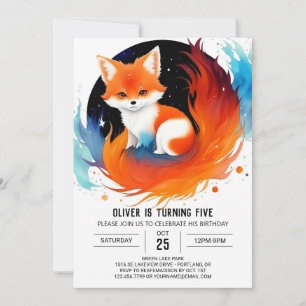 Invitación Cumpleaños de Whimsical Fox Friends