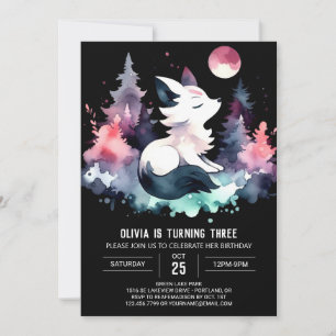Invitación Cumpleaños de Whimsy Fantasy Wolf