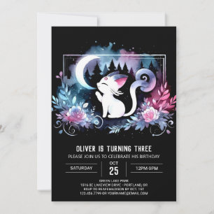 Invitación Cumpleaños de Whimsy Kitten Cat
