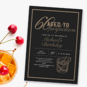 Invitación Cumpleaños de Whisky Perfectamente Envejecido 60