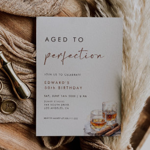 Invitación Cumpleaños de Whisky & Puros Envejecidos a la Perf