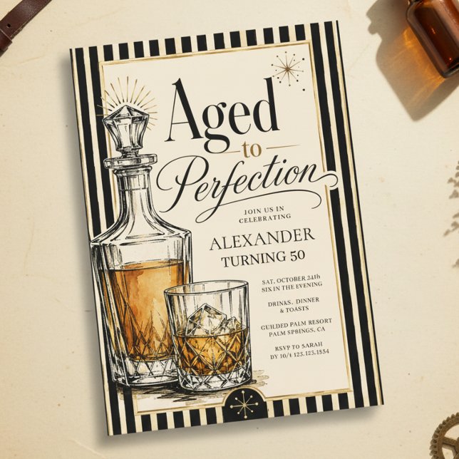 Invitación Cumpleaños de Whisky Temático para él número 50 (Subido por el creador)