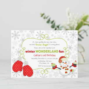 Invitación Cumpleaños de Winter Wonderland