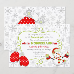 Invitación Cumpleaños de Winter Wonderland