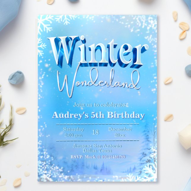 Invitación Cumpleaños de Winter Wonderland (Subido por el creador)
