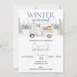 Invitación Cumpleaños de Winter Wonderland, Camión de cumplea